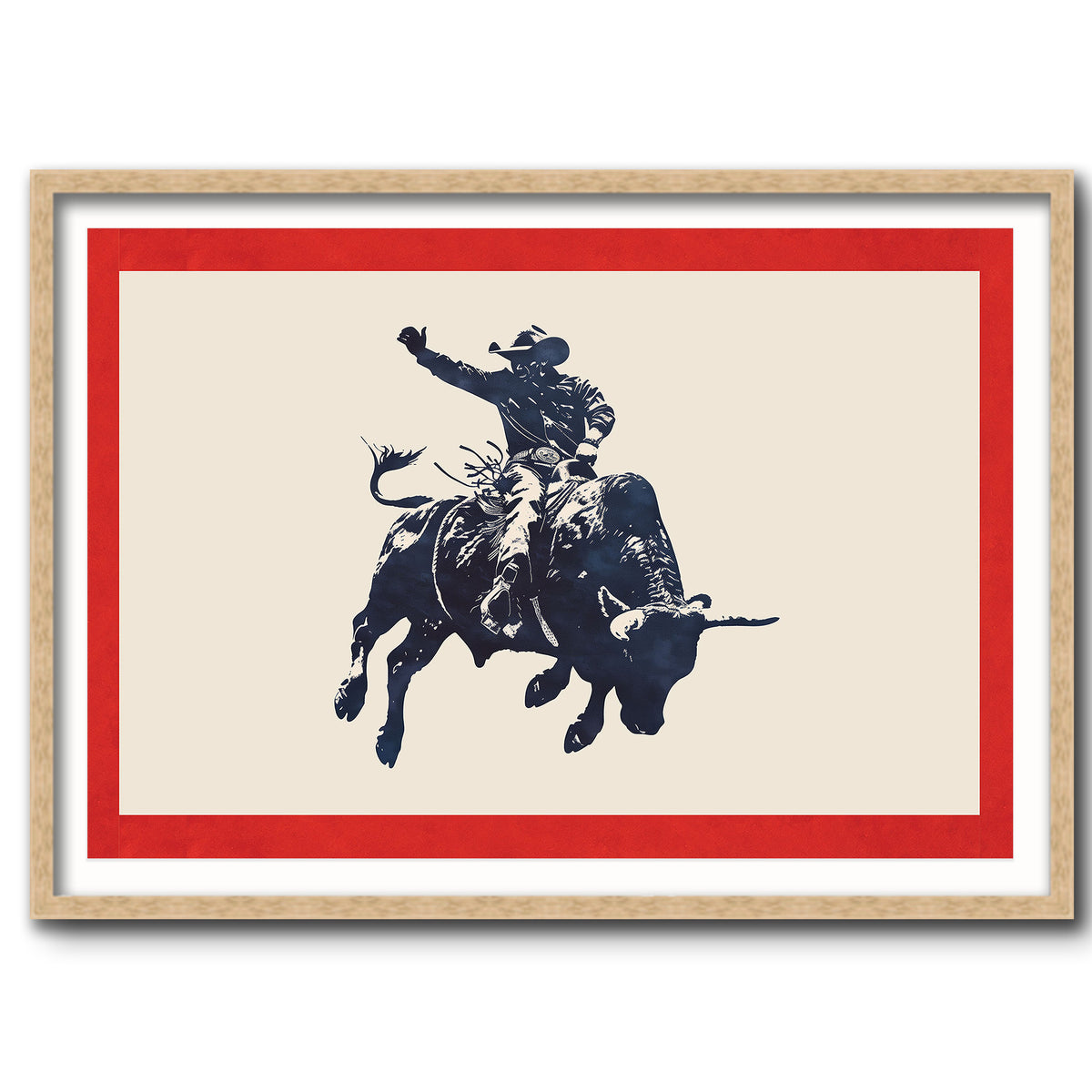 Western Wall Art – Vintage Rodeo Cowboy Print With Rustic Wild West ...